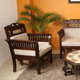 MAHARAJA  SINGLE SEATER SOFA WITH DHORKA BRASS FRAMES