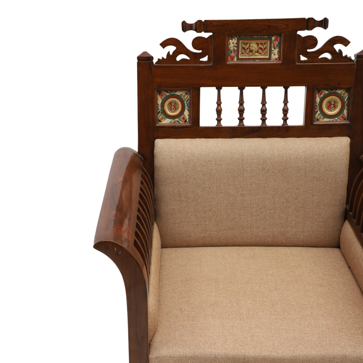 MAHARAJA-11 SINGLE SEATER SOFA WITH DHORKA BRASS FRAMES