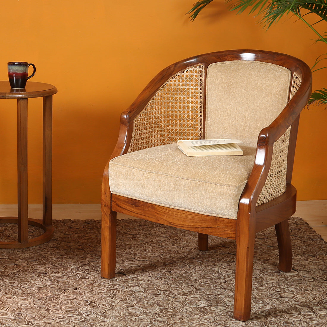 DURA BARREL SINGLE CHAIR WITH CANE WORK