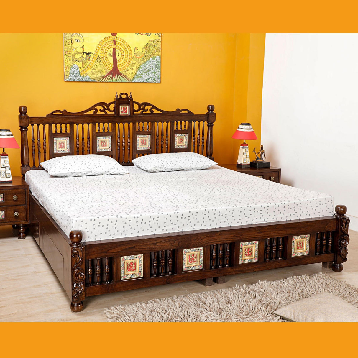 PADMAVATI KING SIZE BED COT WITH STORAGE BOX