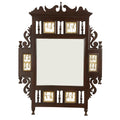 Lavanya Teakwood Mirror in Walnut Finish adorned with Brass Frames (28x2x36)