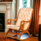 CHARGER TEAK WOOD ROCKING CHAIR - Nilambur Furniture