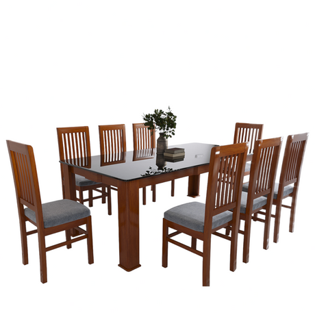 CASPIAN 8 SEATER TEAK WOOD DINING SET - Nilambur Furniture