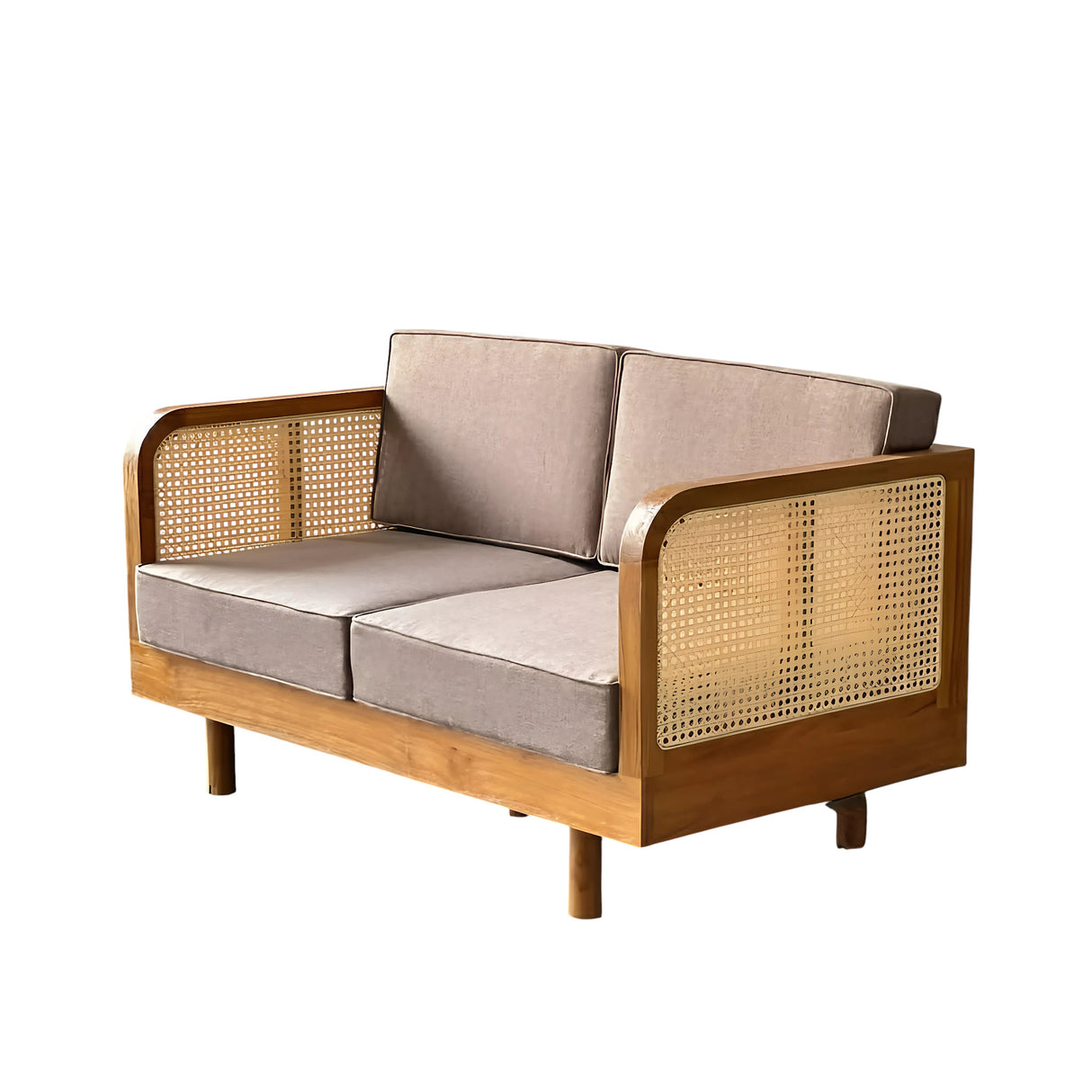 EPIC TEAK WOOD RATTAN SOFA
