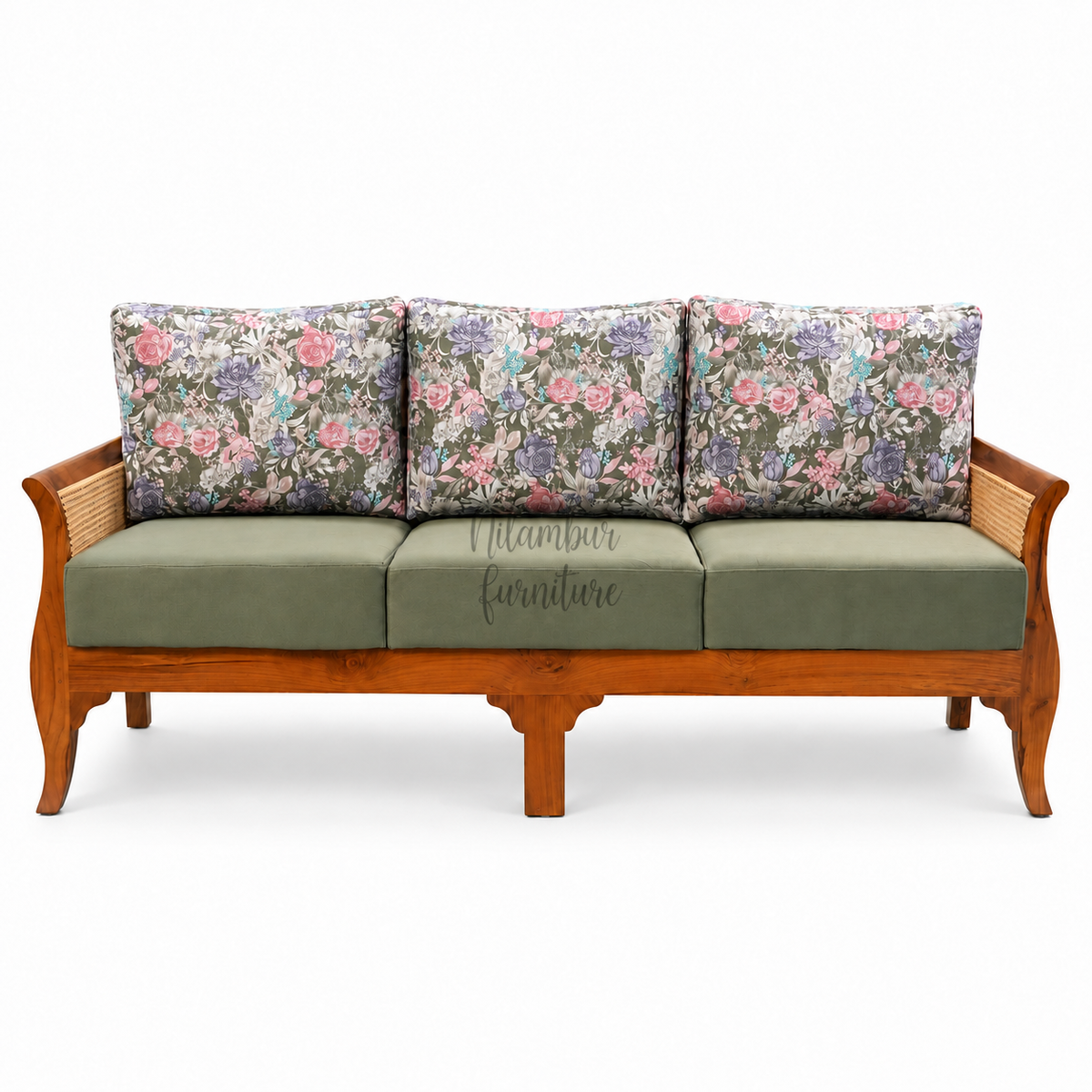 STELLA TEAK WOOD RATTAN SOFA