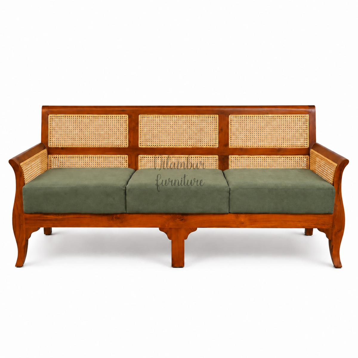 STELLA TEAK WOOD RATTAN SOFA