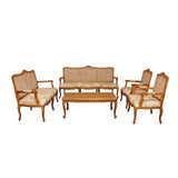 DHRUV TEAK WOOD RATTAN SOFA