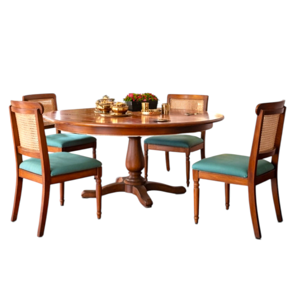 INDIRA ROUND TEAK WOOD DINING SET