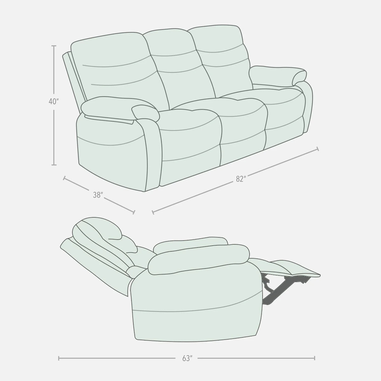 MILAN 3 SEATER RECLINER