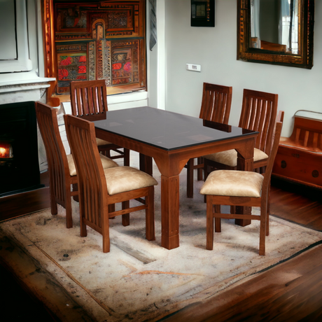 OLIVE TEAK WOOD DINING SET - Nilambur Furniture