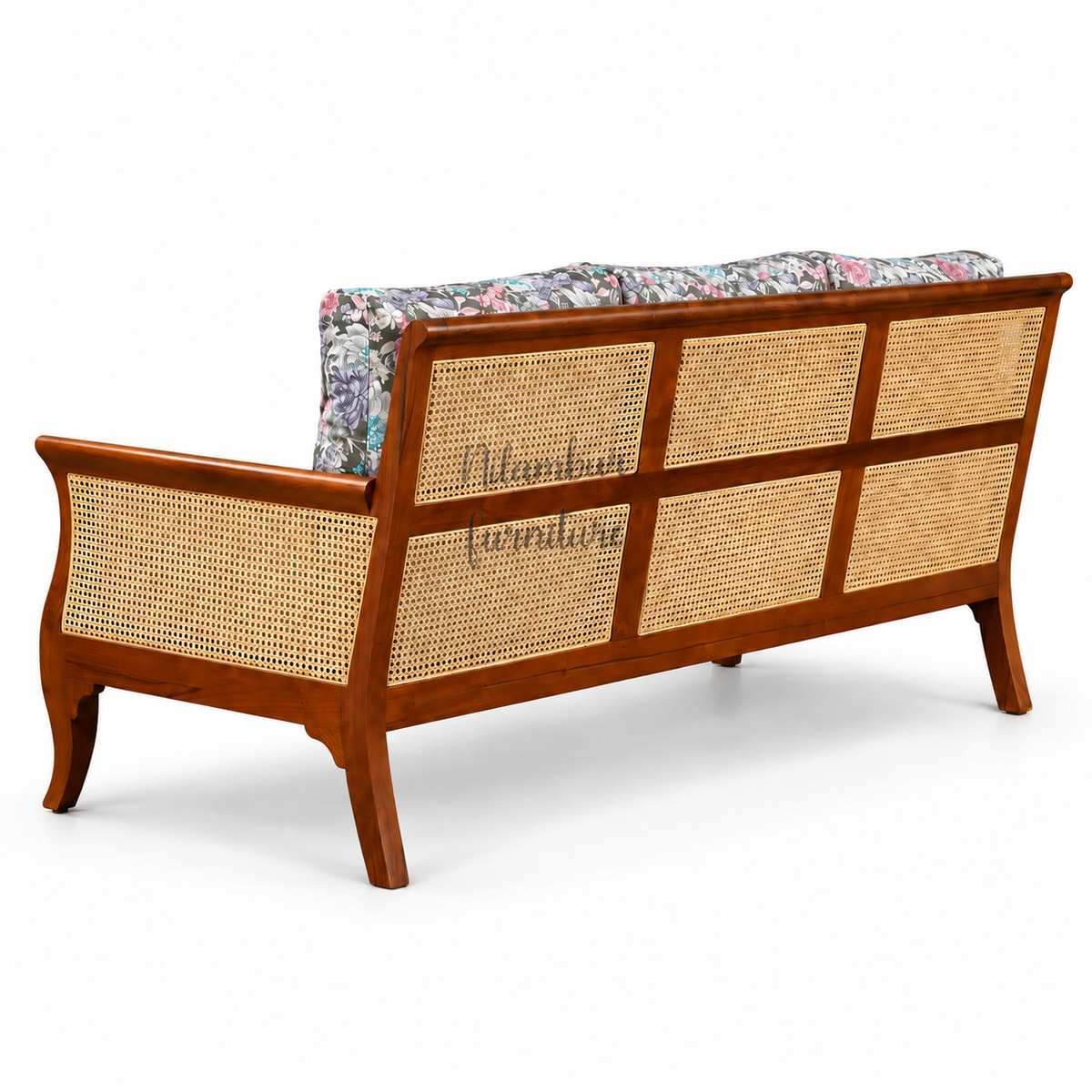 STELLA TEAK WOOD RATTAN SOFA