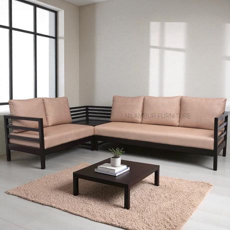 ALMOND MAHOGONY CORNER SOFA