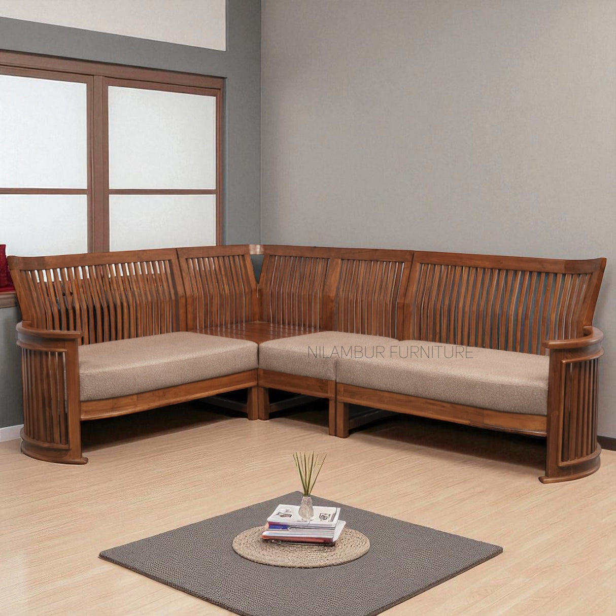 PARAGON TEAK WOOD CORNER SOFA