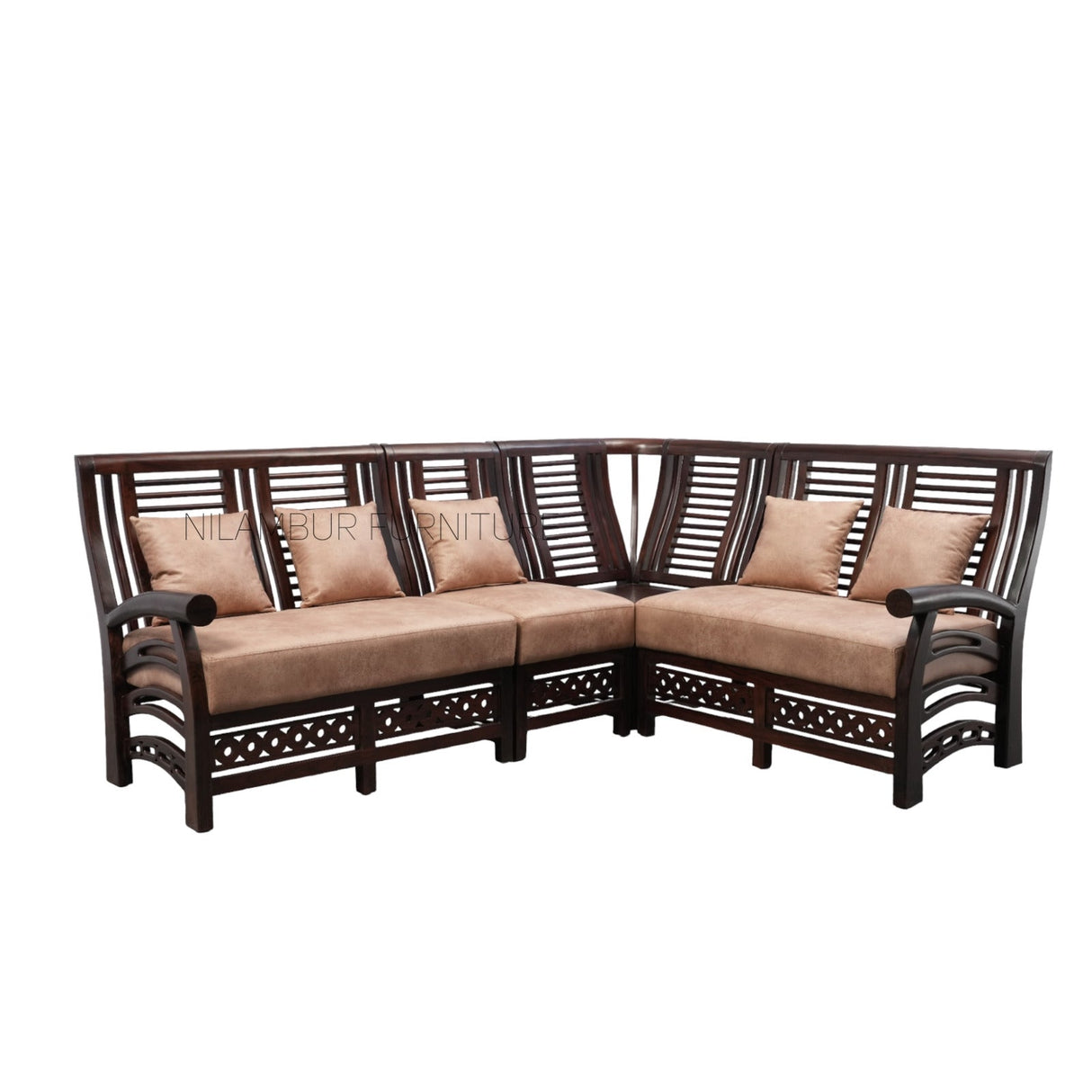 TUSKER ROSE WOOD CORNER SOFA - Nilambur Furniture