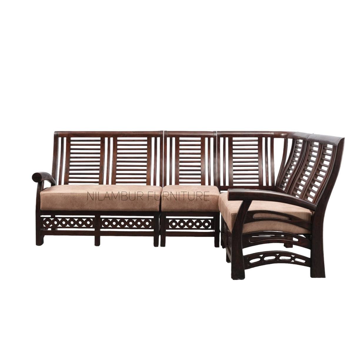 TUSKER ROSE WOOD CORNER SOFA - Nilambur Furniture