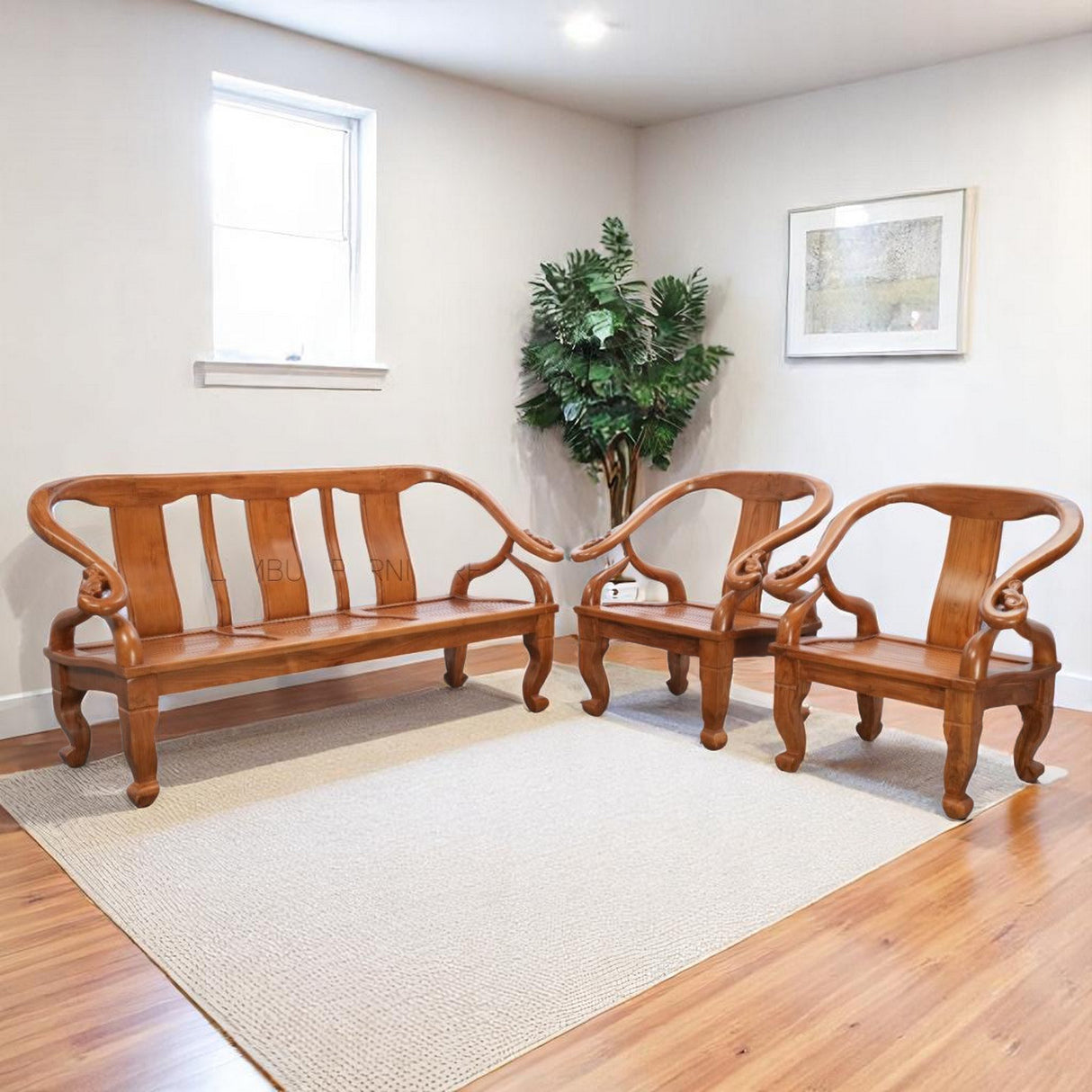 CURVE TEAK WOOD SOFA
