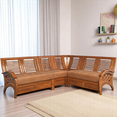 KINGSTON TEAK WOOD CORNER SOFA