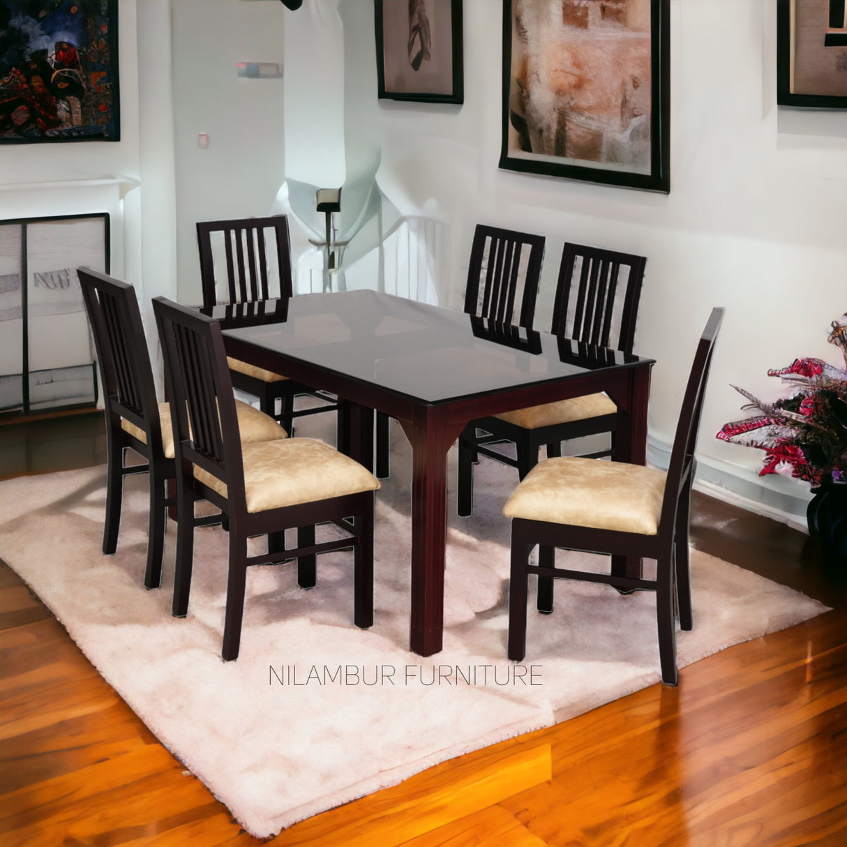 IAN MAHOGONY DINING SET - Nilambur Furniture