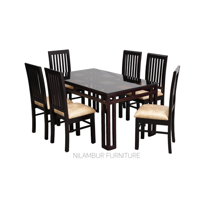 MIA MAHOGONY DINING SET - Nilambur Furniture