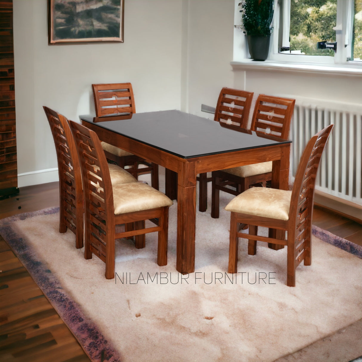 TAYLOR TEAK WOOD DINING SET - Nilambur Furniture