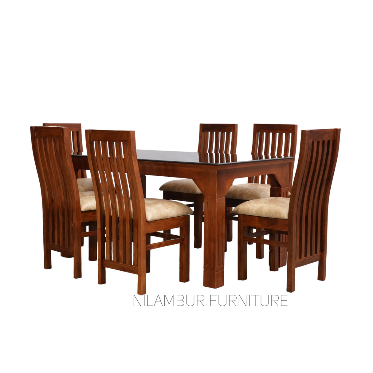 OLIVE TEAK WOOD DINING SET - Nilambur Furniture