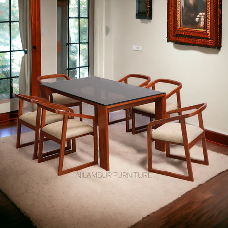 HUGO MAHOGONY DINING SET - Nilambur Furniture