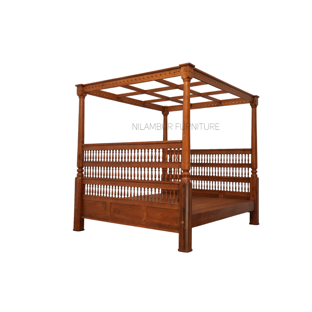 BEVAN TEAK WOOD BED COT - Nilambur Furniture