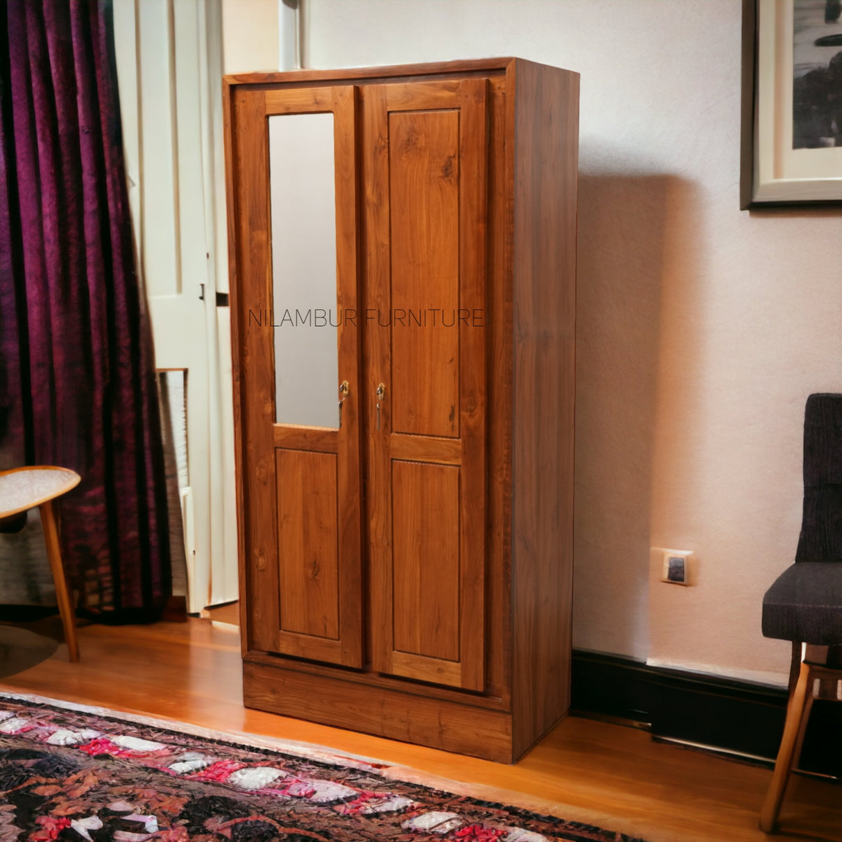 VIRAJ TEAK WOOD WARDROBE - Nilambur Furniture