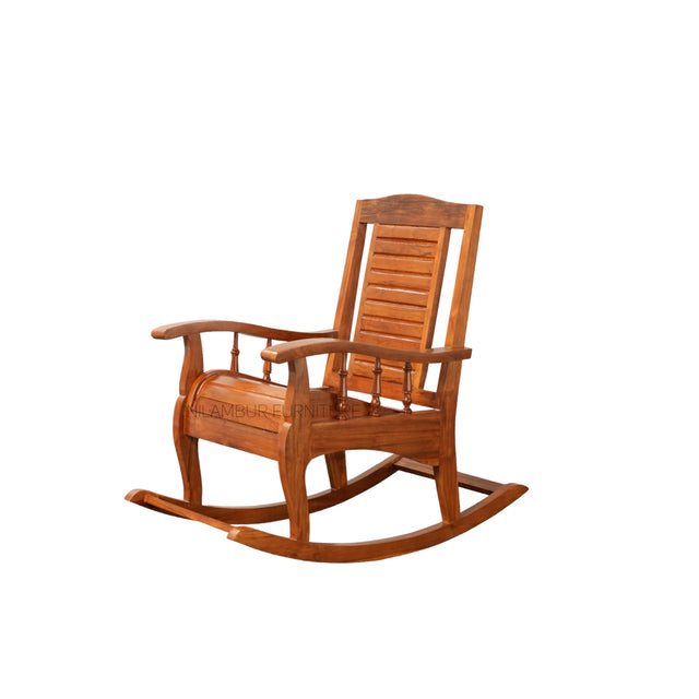 SHILA TEAK WOOD ROCKING CHAIR - Nilambur Furniture