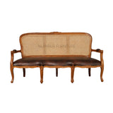 AYUSH TEAK WOOD RATTAN SOFA - Nilambur Furniture