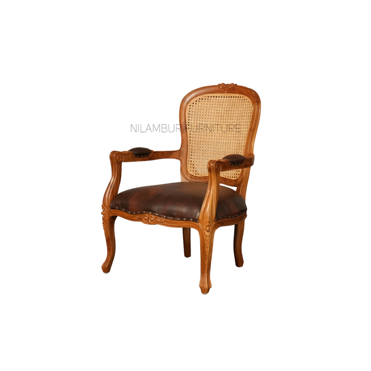 AYUSH TEAK WOOD RATTAN SOFA - Nilambur Furniture