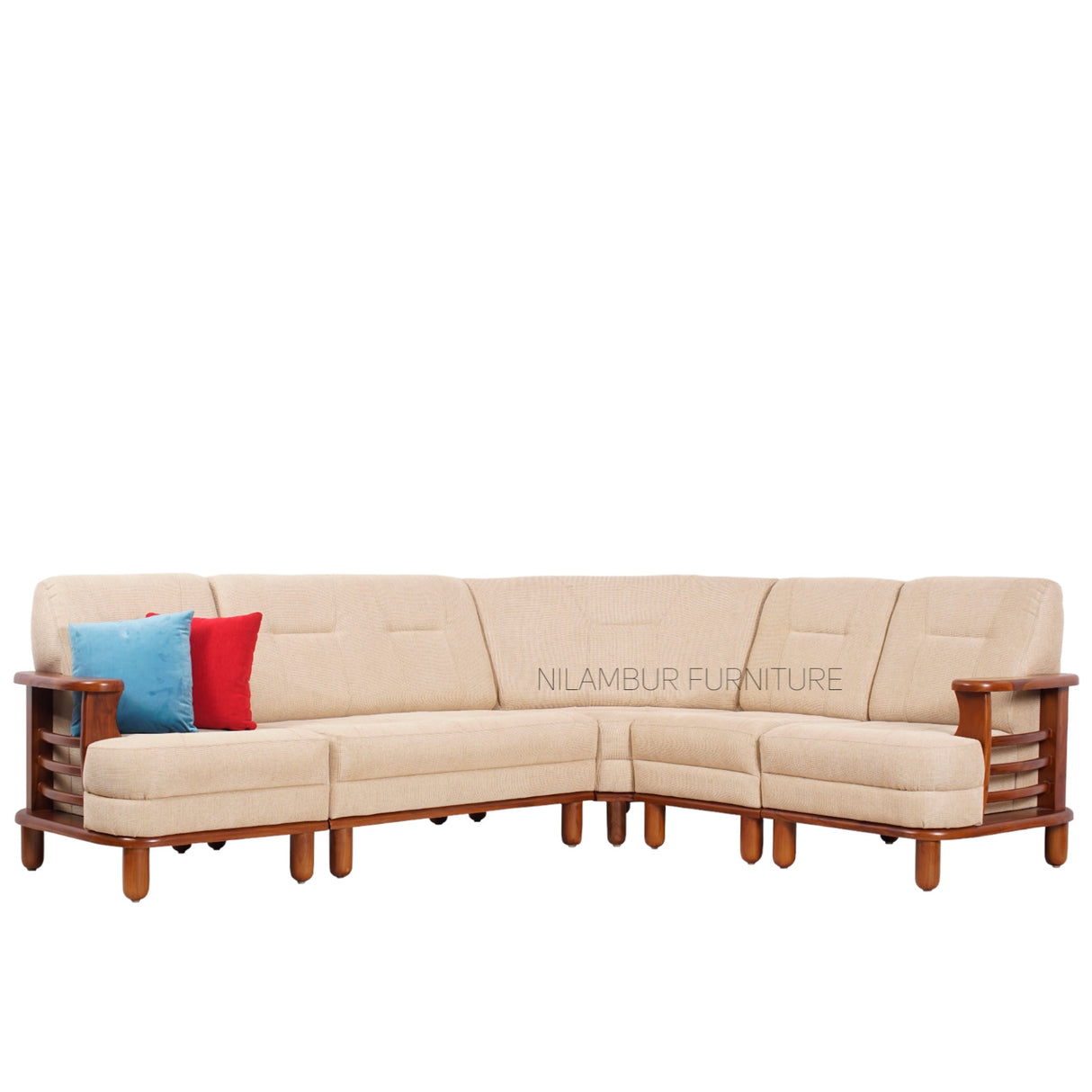 OAK N OAK TEAK WOOD CORNER SOFA - Nilambur Furniture