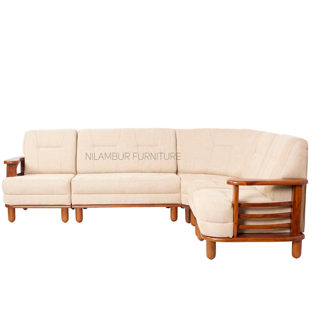 OAK N OAK TEAK WOOD CORNER SOFA - Nilambur Furniture