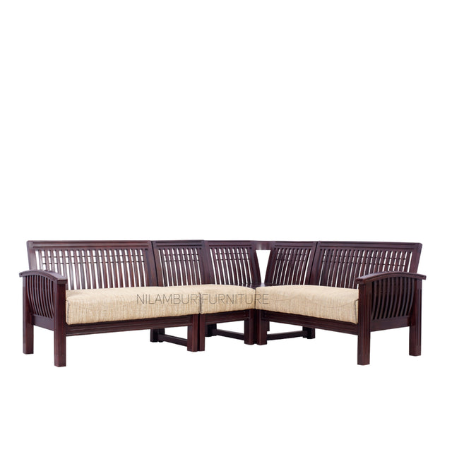 NEEDLE ROSEWOOD CORNER SOFA - Nilambur Furniture