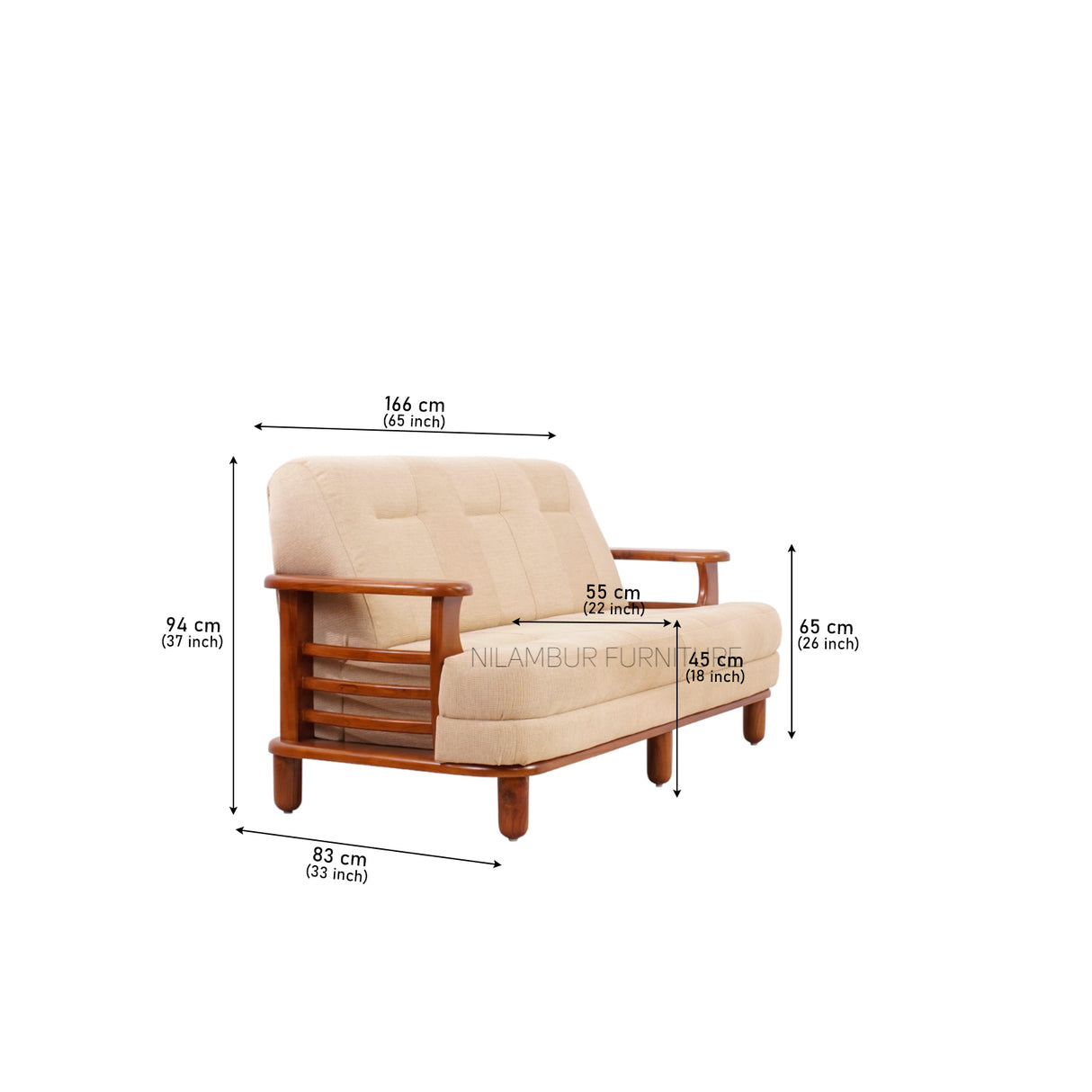 EXPRESSO TEAK WOOD SOFA