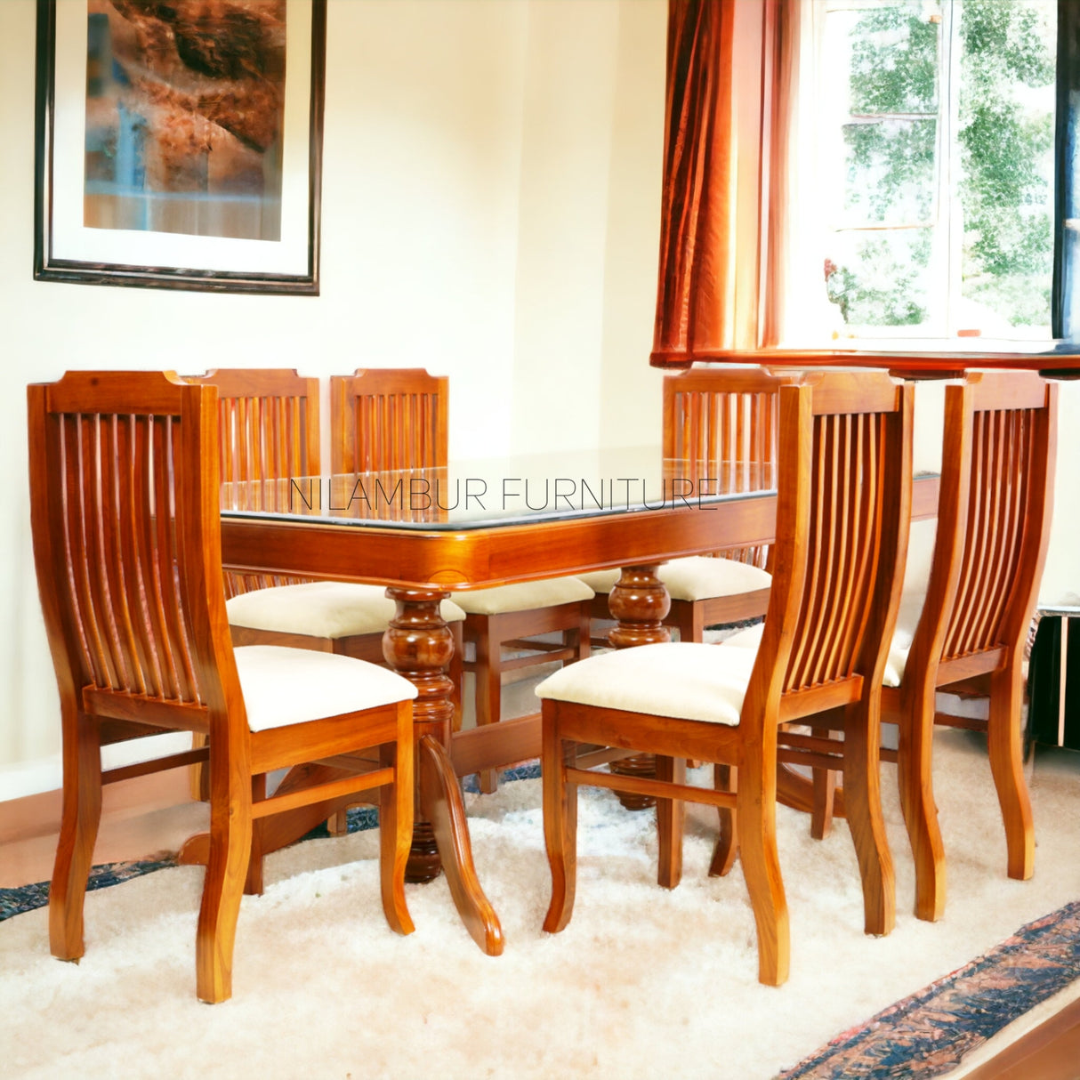 SOPHIE TEAK WOOD DINING SET - Nilambur Furniture