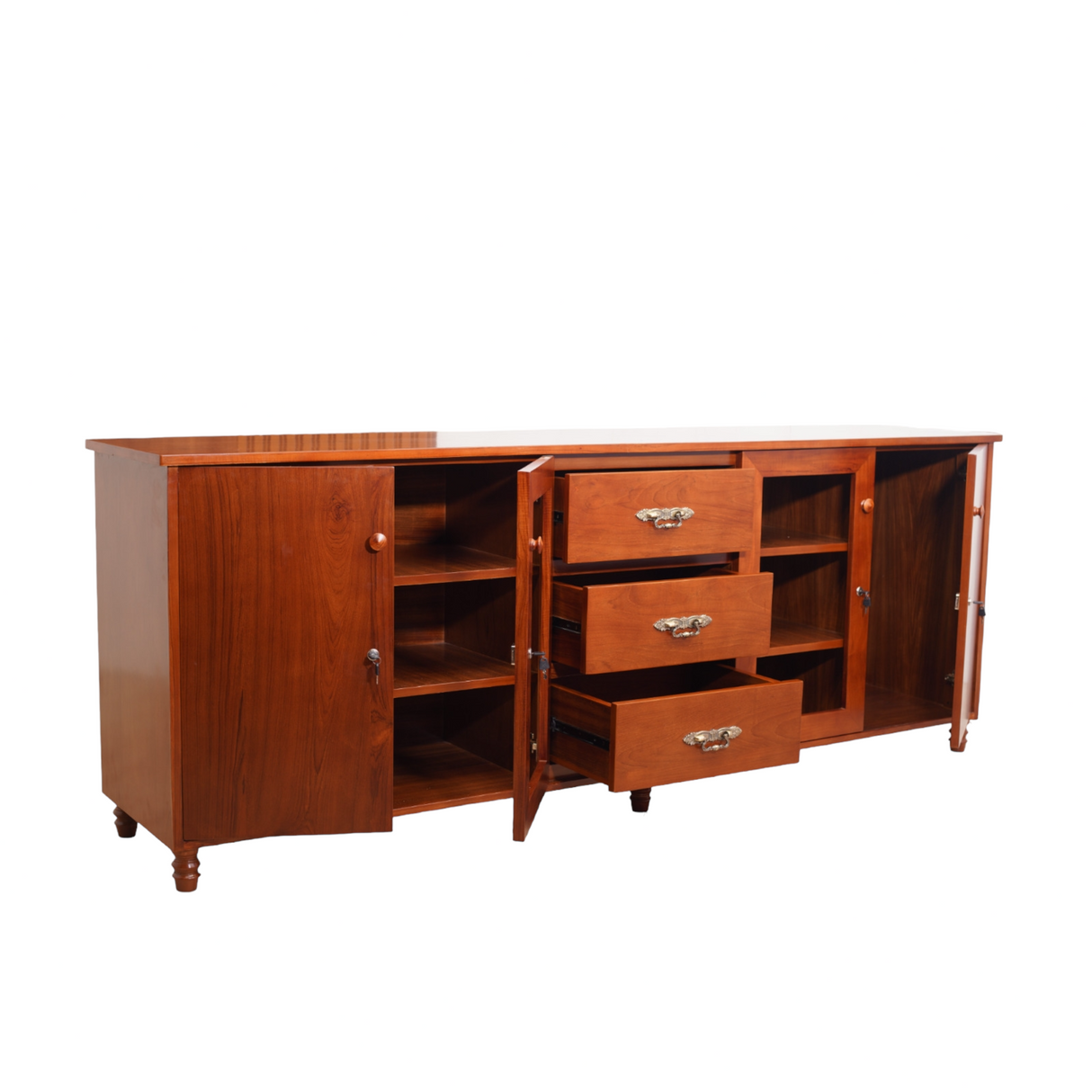 WILLIAM TEAK WOOD CROCKERY UNIT - Nilambur Furniture