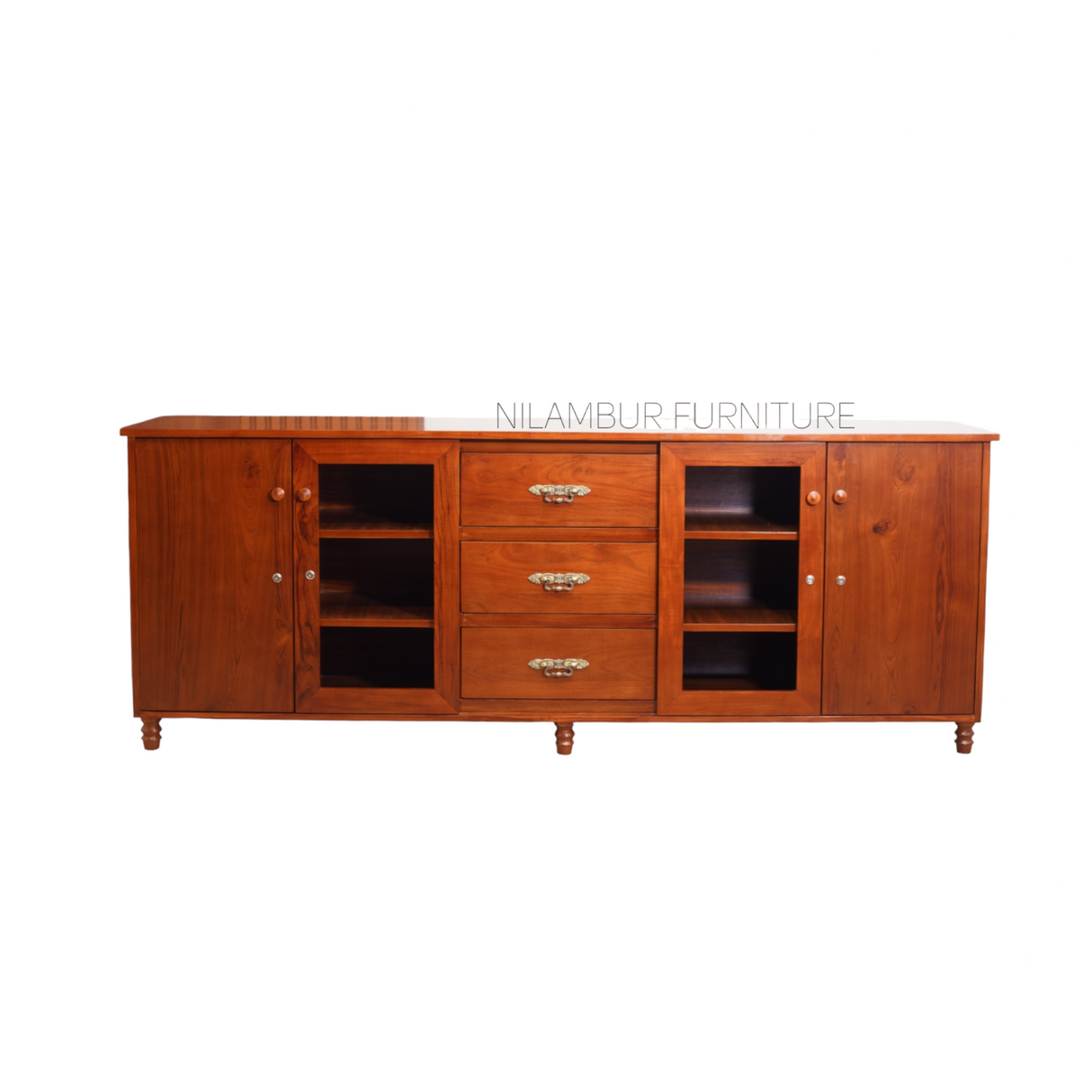 WILLIAM TEAK WOOD CROCKERY UNIT - Nilambur Furniture