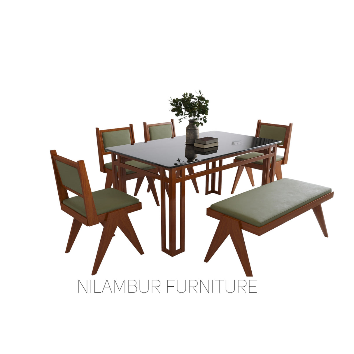 MAGIC TEAK WOOD DINING SET - Nilambur Furniture