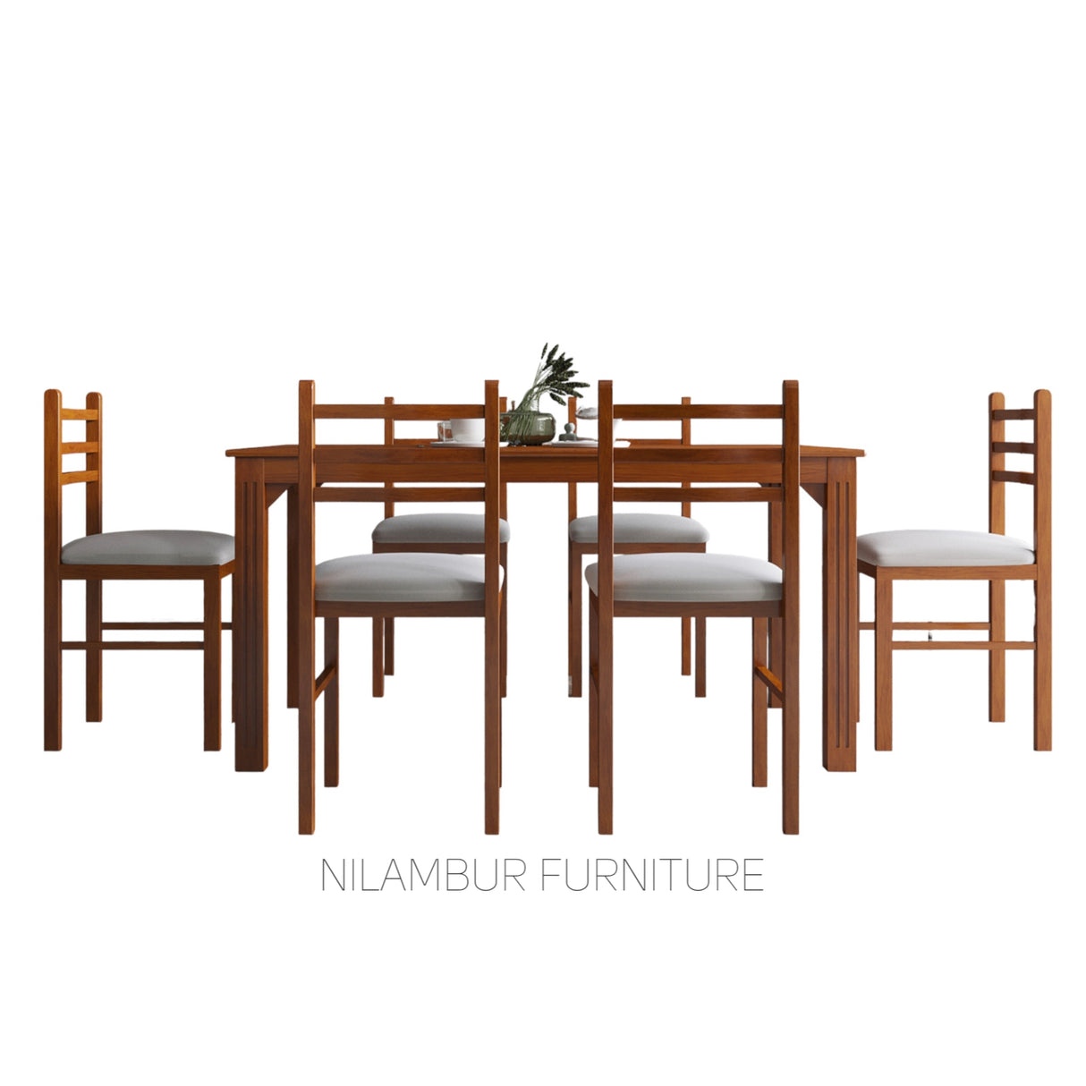 CASPIAN TEAK WOOD DINING SET - Nilambur Furniture