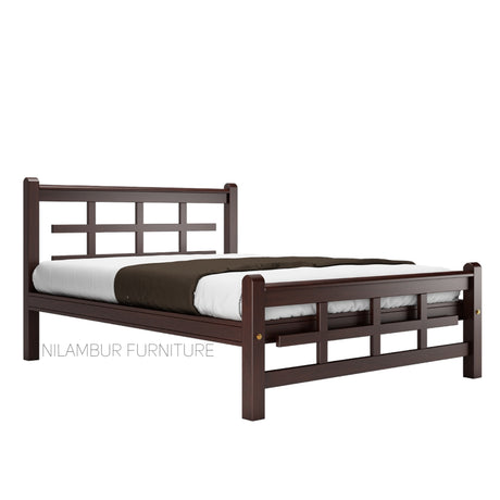 ITALIA MAHOGONY WOOD BED COT - Nilambur Furniture