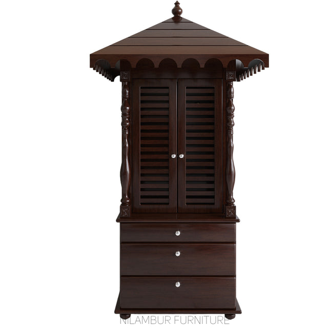 DEVON MAHOGONY WOOD POOJA MANDIR - Nilambur Furniture