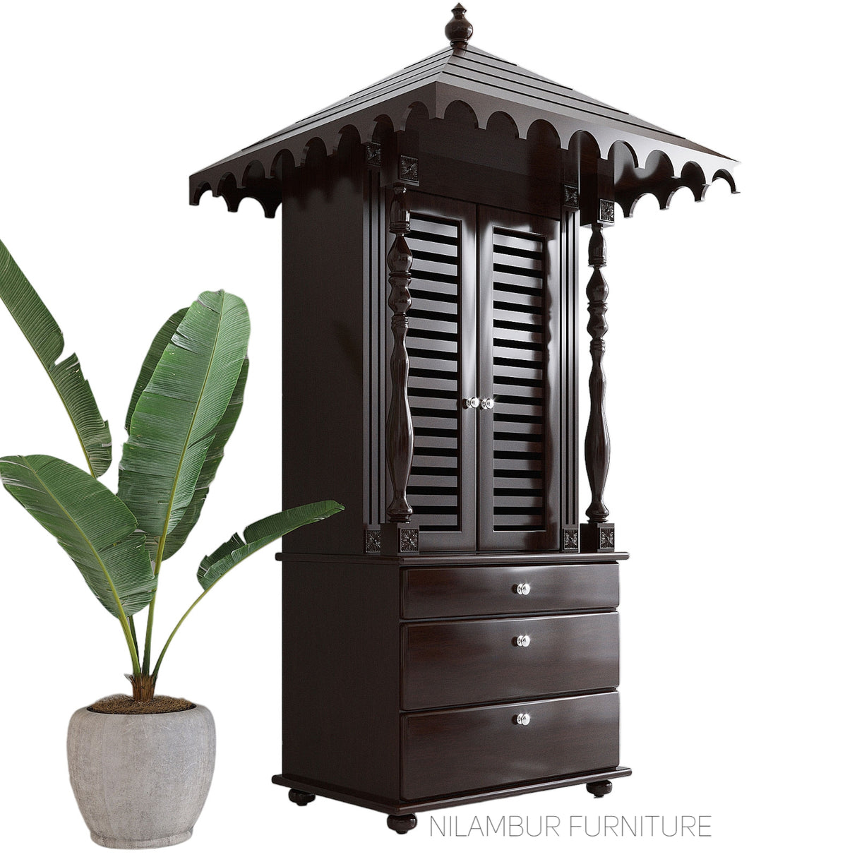 DEVON MAHOGONY WOOD POOJA MANDIR - Nilambur Furniture