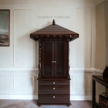 DEVON MAHOGONY WOOD POOJA MANDIR - Nilambur Furniture