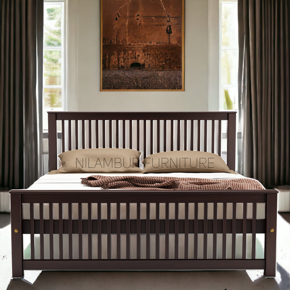 ADMIRE MAHOGONY WOOD BED COT - Nilambur Furniture