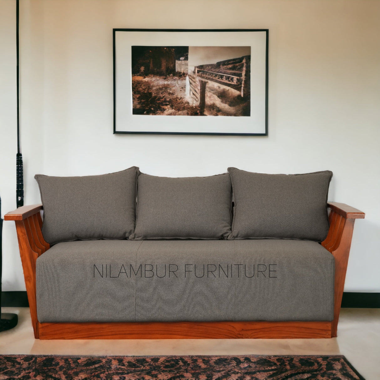 AMELIA TEAK WOOD SOFA - Nilambur Furniture