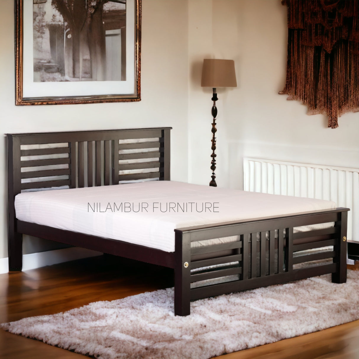 NAZ MAHOGONY WOOD BED COT - Nilambur Furniture