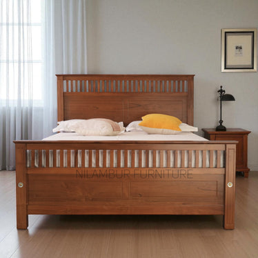 NEOMI TEAK WOOD BED COT – Nilambur Furniture