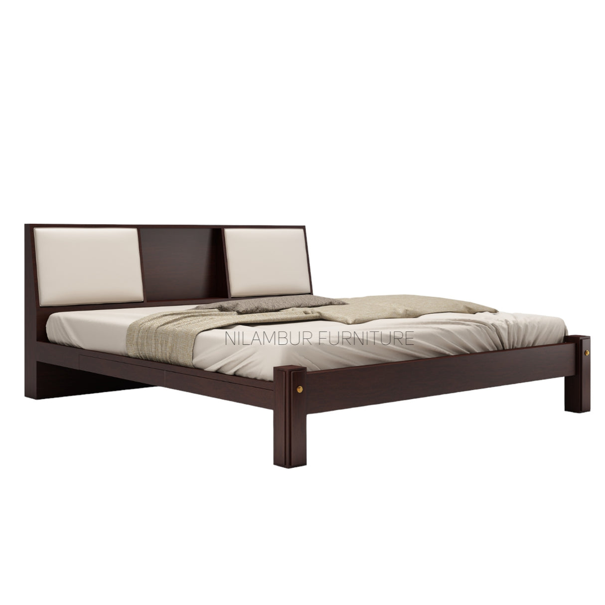 LIAM MAHOGONY WOOD BED COT - Nilambur Furniture