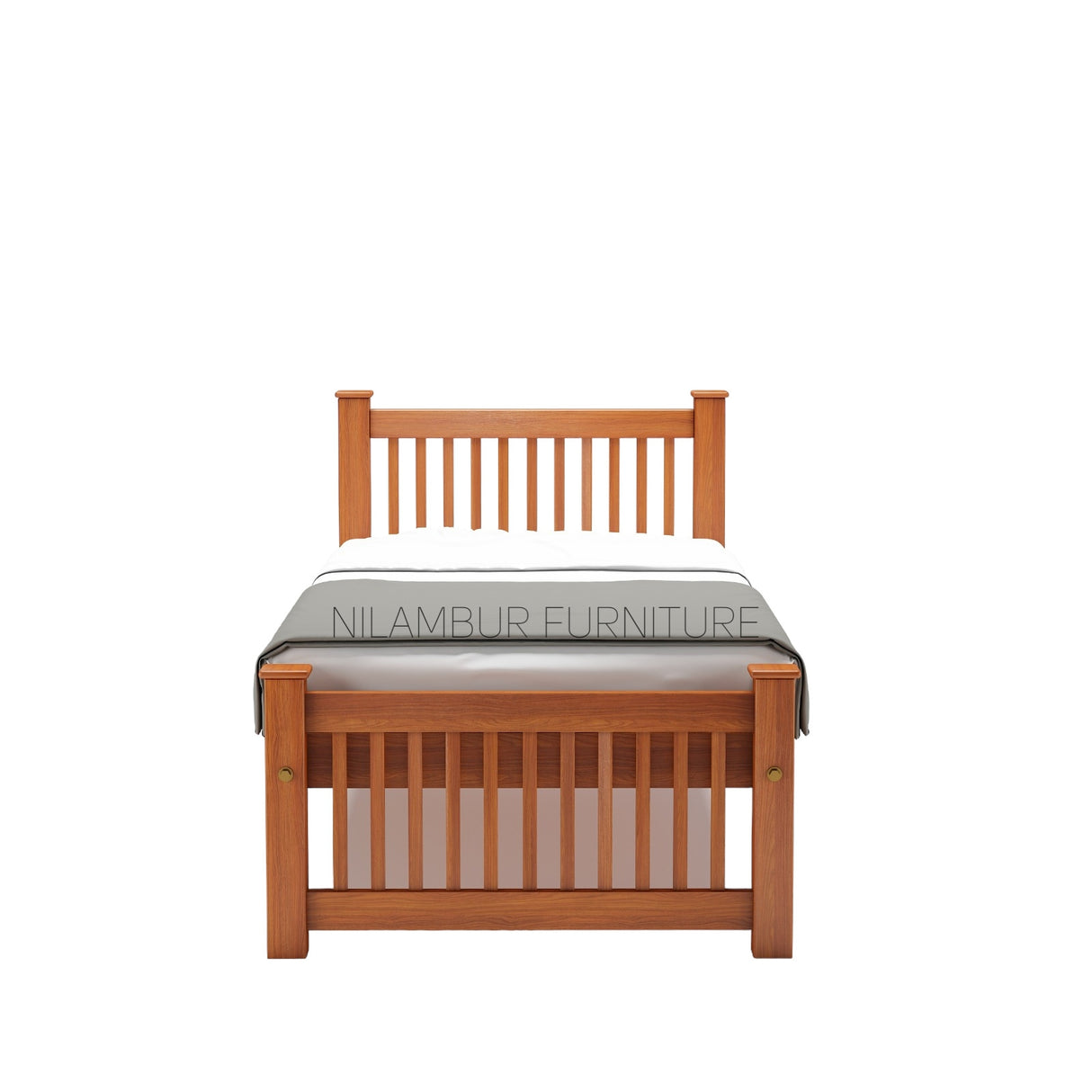 SQUARE SINGLE TEAK BED COT - Nilambur Furniture